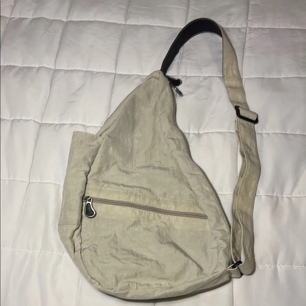 AMERIBAG 17" DISTRESSED NYLON HEALTHY BACK BAG TOTER (SMALL) CROSSBODY SLINGBAG - Picture 2 of 15